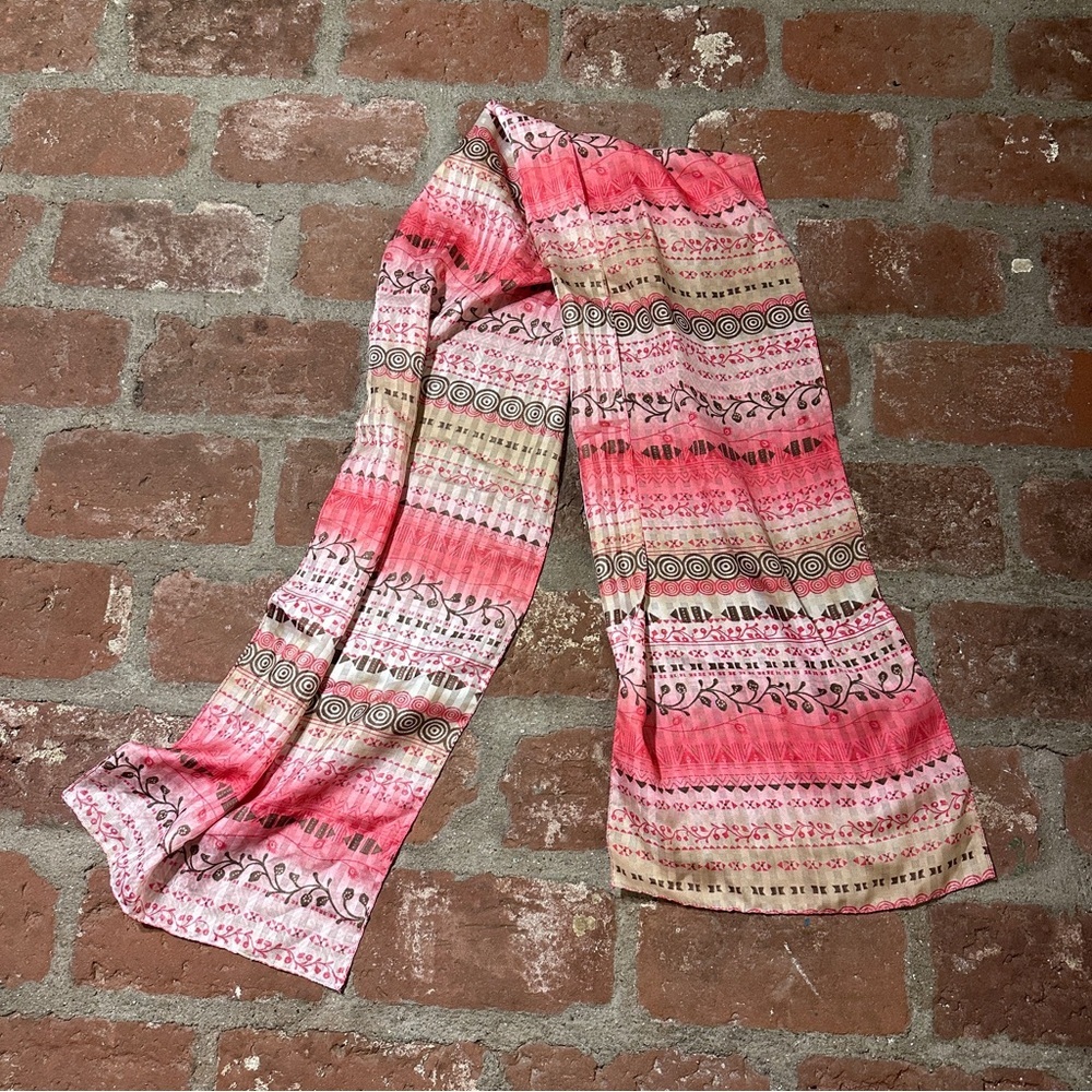 Pink Patterned Scarf